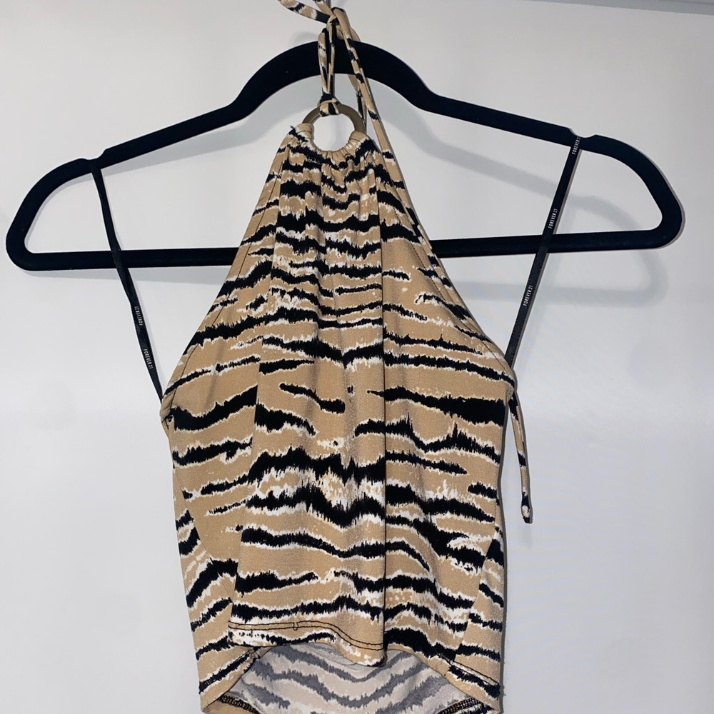 Forever 21 Animal Print Halter Tank Top